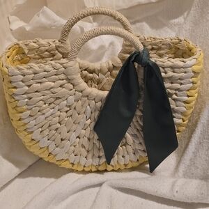 Woven Straw Tote Bag